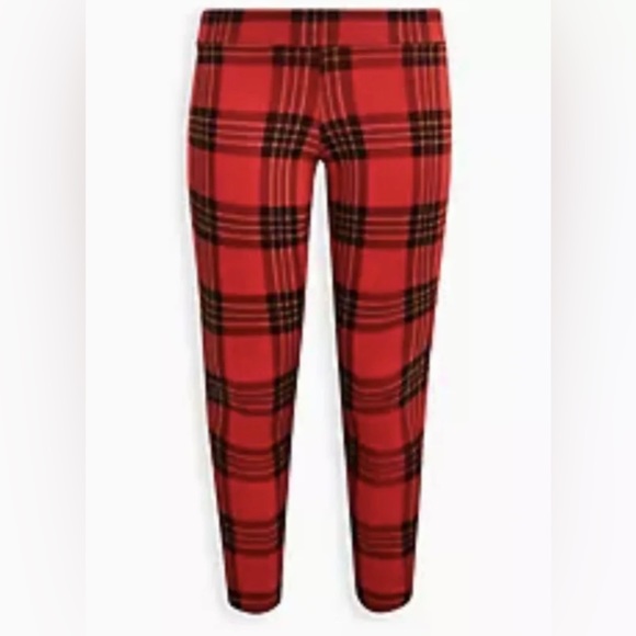 torrid Pants - Torrid Red Black Gold Plaid Full Length Premium Signature Waist Legging NWT SZ 1